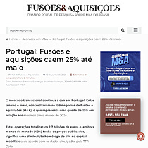 Portugal: Fuses e aquisies caem 25% at maio